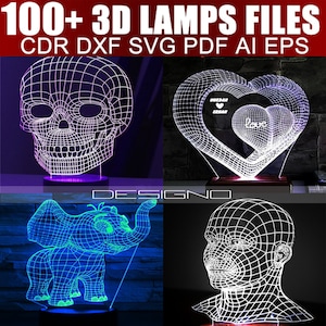 3d Illusion Lampe svg | Neu 100 Nachtlicht | Acryldateien | 3d Illusion Lampe nach Wunsch |  Acryl Laser cnc |  Personalisierte 3D Illusion Geschenke