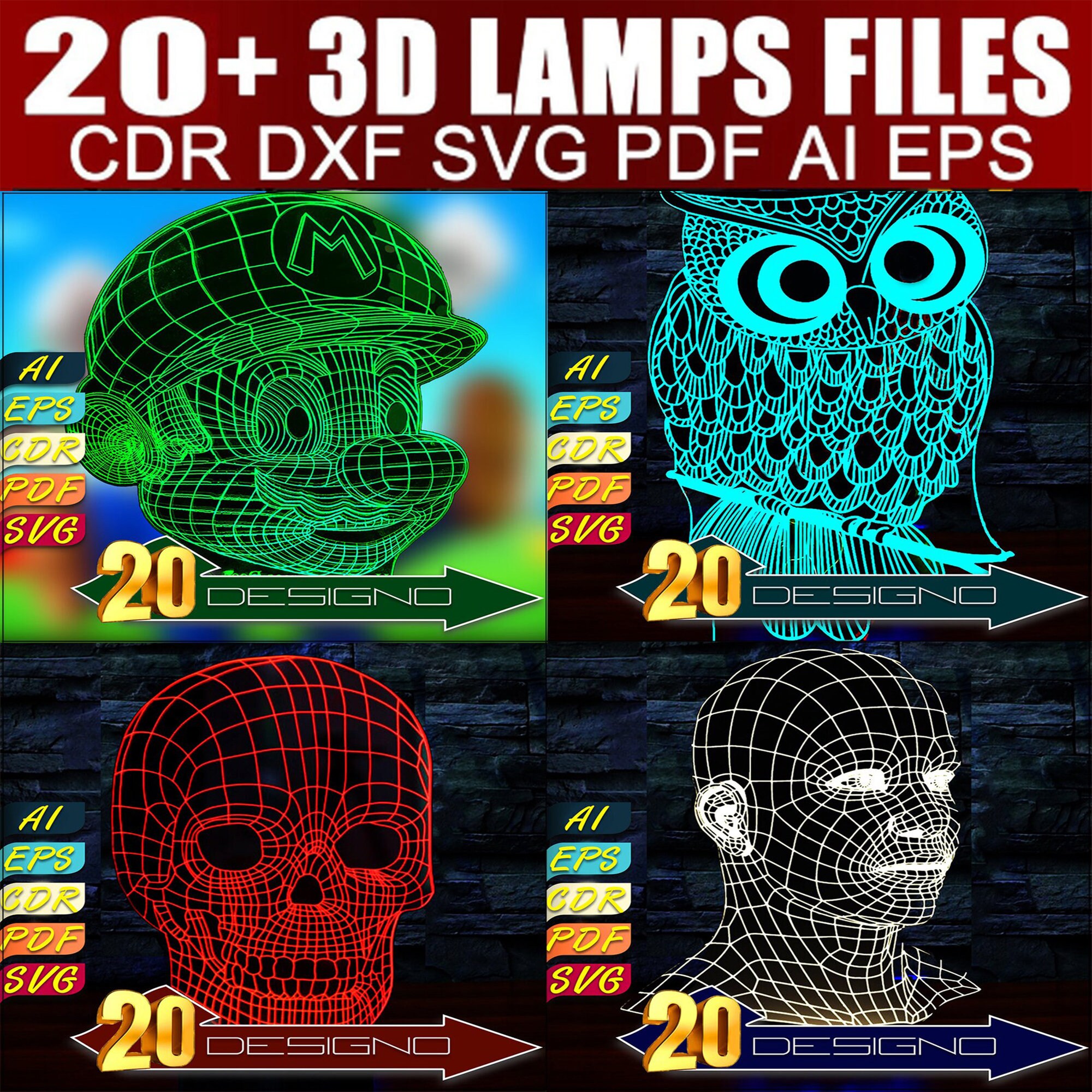 SVG file CO2 lamp, lasercut lamp, k40, engrave, illusion, led lamp, lamps,  ideas, love・Design to download and 3D print・Cults