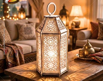 Moroccan Wood Lantern SVG - Laser Cut Files for Glowforge & Ramadan Decor