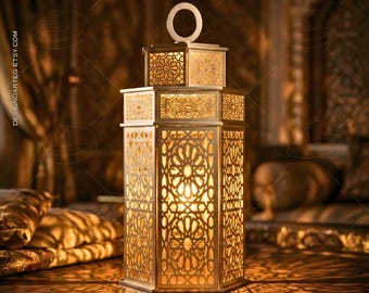 Ramadan Decoration Laser Cut Lantern SVG | Islamic Light Decor Digital File