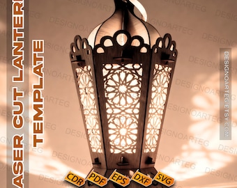 Laser Cut Ramadan Lantern Template: Islamic Wall Decor (Digital Download)