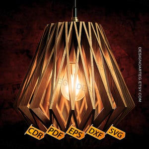 SVG Lampenschirm Haengelampe - Glowforge Vorlage digitaler Download