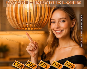 Digitale datei für 4 design holzlampen lasercut und cnc vorlage dxf svg pdf plan