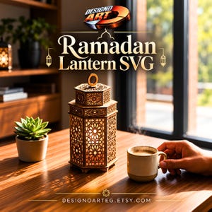 Ramadan Decoration Laser Cut Lantern SVG | Islamic Light Decor Digital File
