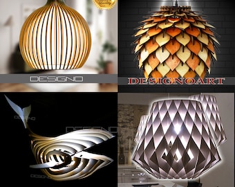 20 wooden lamp design, Digital file for Laser Cut and CNC router machine #2