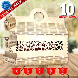 10 handbag laser cut | SVG Wooden Purse | Laser Wooden Purse | Wooden Clutch Bag