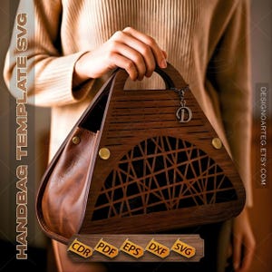 Laser Cut Handbag Template SVG, Wooden Purse Pattern (Digital Download)