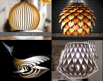 20 Holzlampen-Designs, Digitale Datei für Laserschneider und CNC-Maschine #2