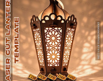 Laser Cut Ramadan Lantern Template: Islamic Wall Decor (Digital Download)
