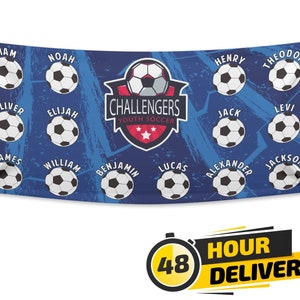 SOCCER TEAM BANNER - Waterproof Hemmed with Metal Grommets