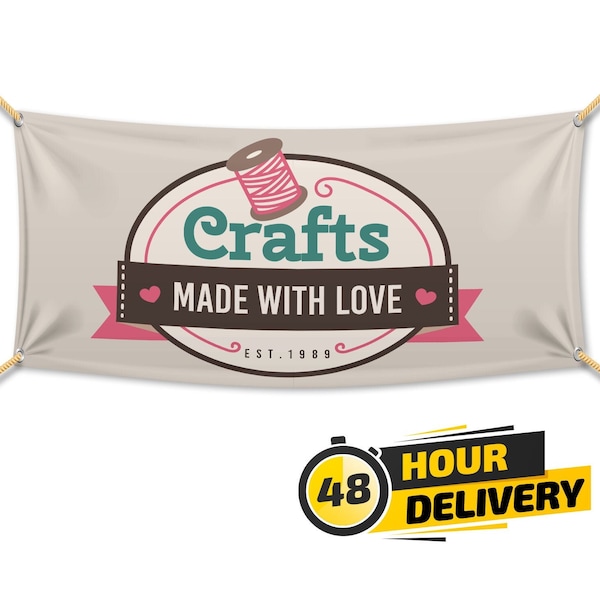 CRAFT SHOW BANNER with your logo - Custom Craft Fair Banners - Weather Proof Printed Outdoor Indoor Banner