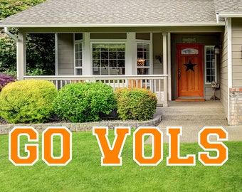 GO VOLS YARD Letters - Tennessee Volunteers - Football Yard Card - Game Day Yard Decoration