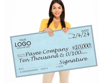 Custom Giant Check - Large Check for Special Occasions - Oversized Charity Checks - Personalized Check Template