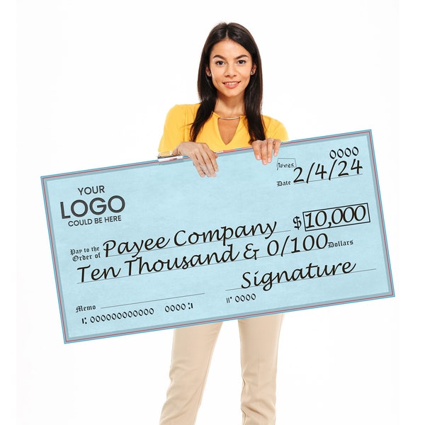 Custom Giant Check - Large Check for Special Occasions - Oversized Charity Checks - Personalized Check Template