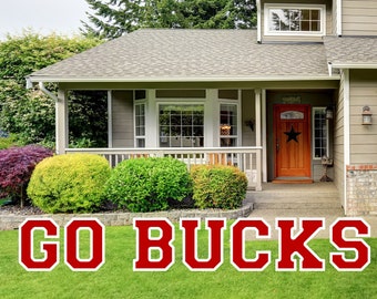 GO BUCKS Yard Letters - Ohio State Buckeyes - Football Yard Card - Game Day Yard Decoration