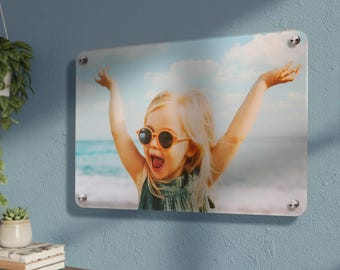 Acrylic Glass Art Custom Print, Acrylic Photo Print, Acrylic Sign, Acrylic Logo, Glass Photo, Custom Acrylic Print with Standoff Hardware