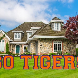 GO TIGERS Yard Letters - Clemson Tigers - Football Yard Card - Game Day Yard Decoration