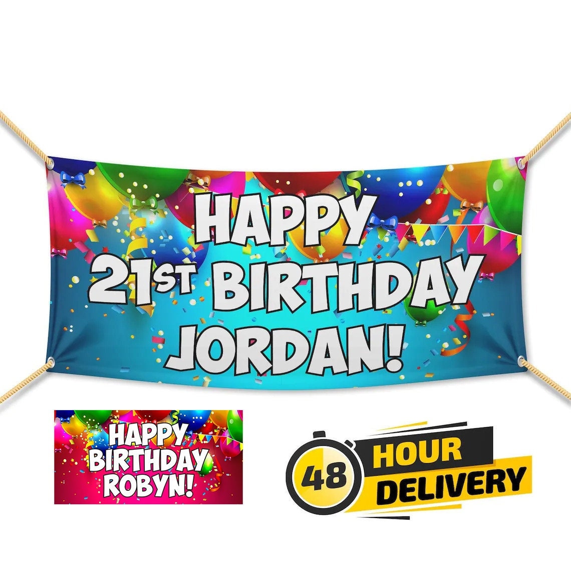 Geburtstagsbanner 300x50cm - Happy Birthday Deko Für Indoor & Outdoor Party