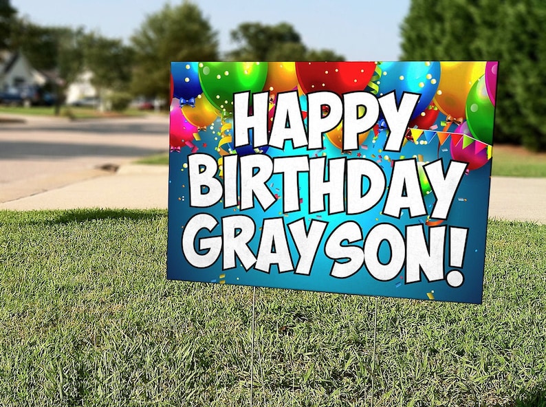 BIRTHDAY YARD SIGNS Happy Birthday Sign 24x18 Etsy