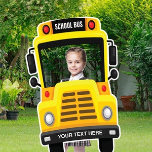 Personalized School Bus Photo Selfie Frame, Back to School Selfie Frame, Custom Selfie Frame, Photo Booth Prop School Bus