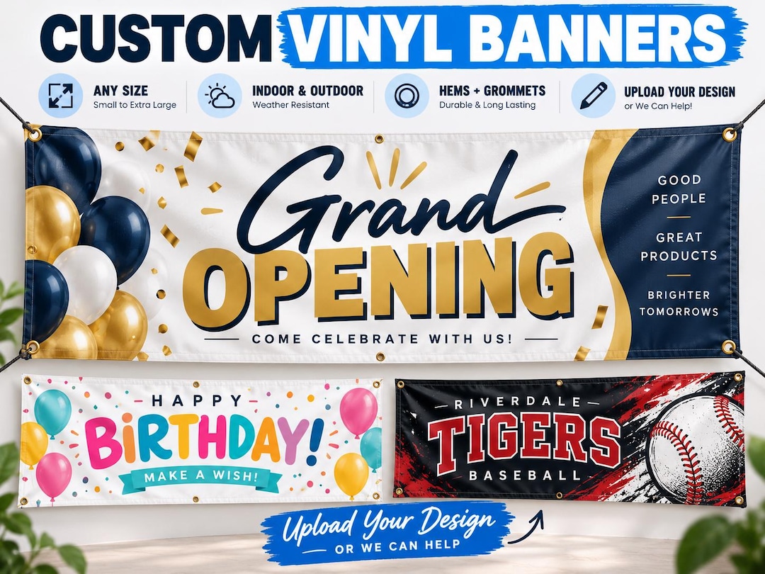 Custom Vinyl Banner, Personalized Business Banner, Outdoor Banner ...