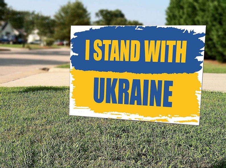 I STAND WITH UKRAINE Lawn Sign Yard Sign Weatherproof Etsy
