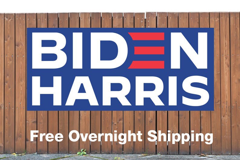 BIDEN HARRIS 13 oz heavy duty vinyl banner sign with metal grommets (…