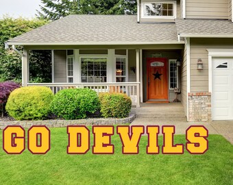 GO DEVILS Letters - Arizona State Sun Devils - Football Yard Card - Game Day Yard Decoration