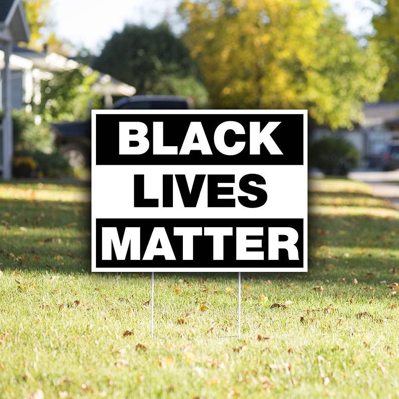 BLACK LIVES MATTER Yard Sign - 24"x18" Printed Front & Back…