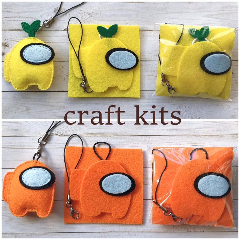 Diy Felt Among Us Crewmate Keychains Craft Kit Felt Kit Etsy