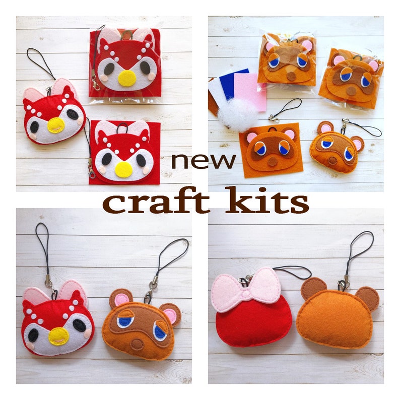 DIY Felt ACNH Animal Crossing Keychains Craft Kit Felt Kit Etsy