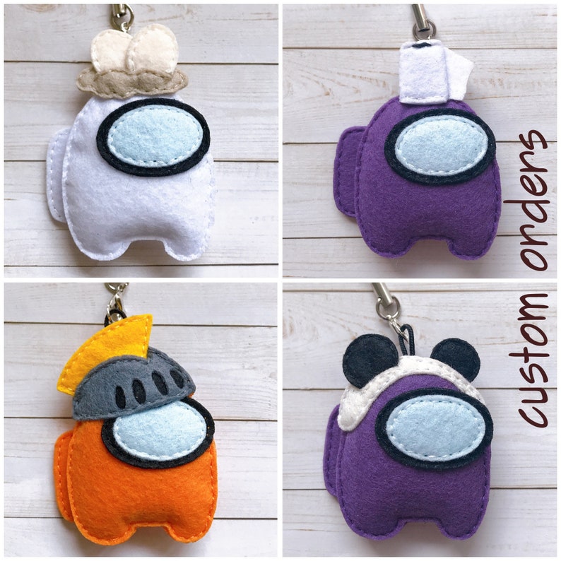 Among Us Crewmate Keychains Felt Custom Hats/Pets Custom Etsy