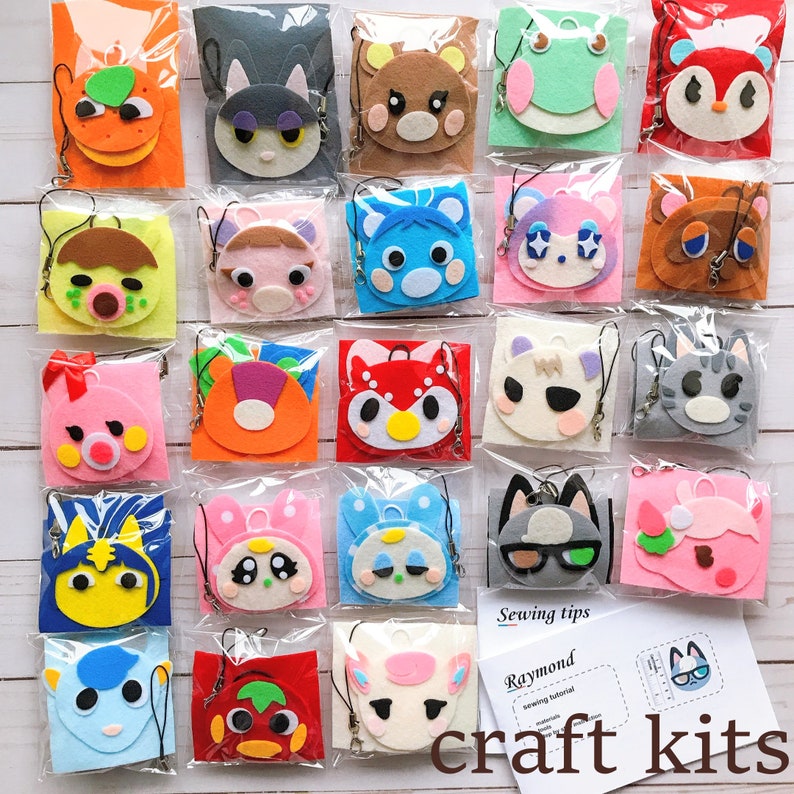 DIY Felt ACNH Animal Crossing Keychains Craft Kit Felt Kit | Etsy