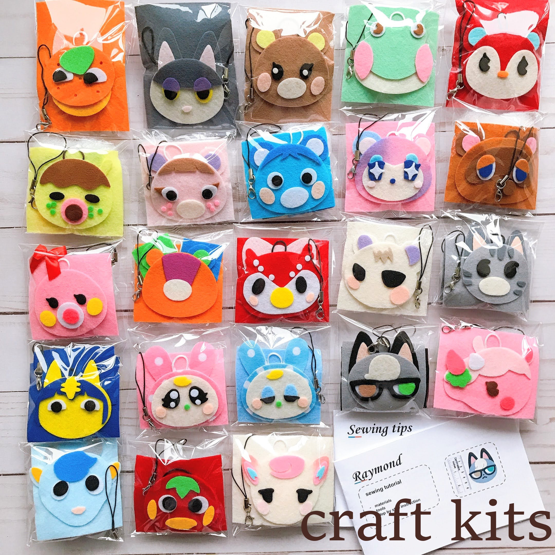 DIY Felt ACNH Animal Crossing Keychains Craft Kit Felt Kit Etsy