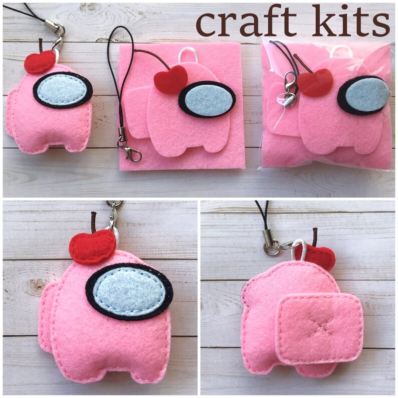 DIY Felt Among Us Crewmate Keychains Craft Kit Felt Kit Etsy