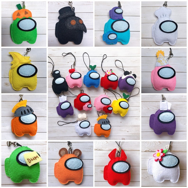 Among Us Crewmate Keychains Felt Custom Hats/Pets Custom Etsy