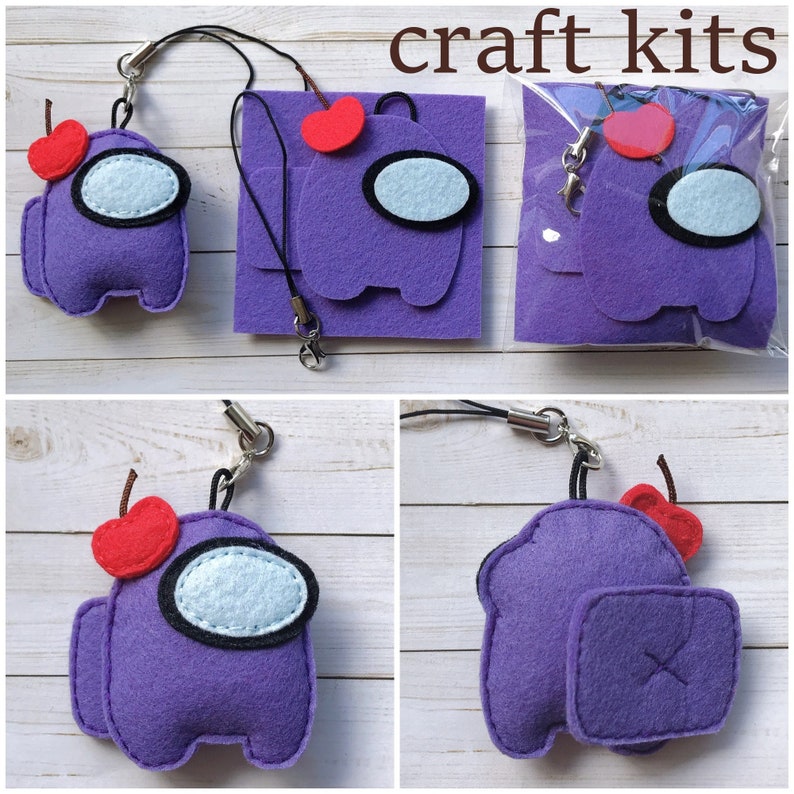 Diy Felt Among Us Crewmate Keychains Craft Kit Felt Kit Etsy