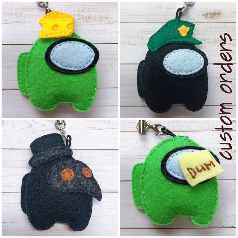 Among Us Crewmate Keychains Felt Custom Hats/Pets Custom Etsy