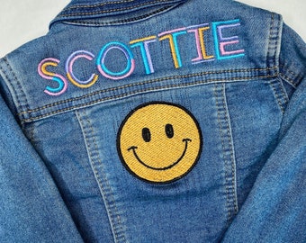 Girls Smiley Face Kids Jean Jacket