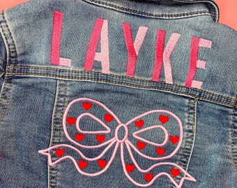 Valentine Embroidered Kid's Jean Jacket