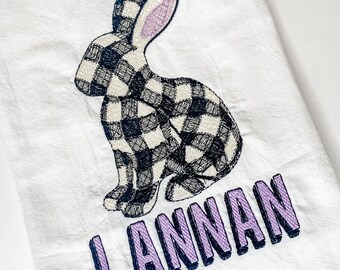 Gingham Bunny Tea Towel