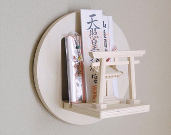 Wall hanging Type Japanese Kamidana Shrine Small Sate Torii Ofuda Paper Stand Jinja shinto Japan,Altar,Torii, Omamori,02