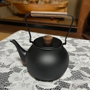 Japanese Stainless Steel Teapot Handmade Kyusu Made in Japan 0.7L Black
