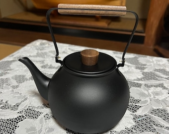 Japanese Stainless Steel Teapot Handmade Kyusu Made in Japan 0.7L Black