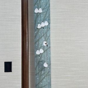 100％ Linen Long and Narrow Japanese art Modern tapestry Japan Kawaii 10×175cm Wall hanging,Japanese hanging,Birds