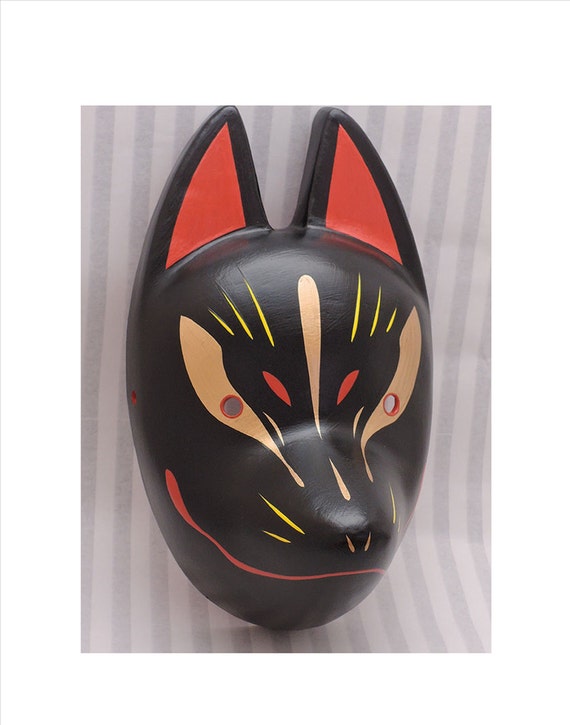 Cool Full Face Fox Mask Shinmoku Kitsune Hand Made Painted - Etsy