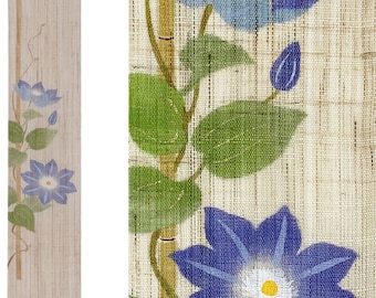 Mini 100％ Linen Hand painted Narrow Japanese art Modern tapestry Japan Kawaii 10×60cm Wall hanging,Japanese hanging,Tessen