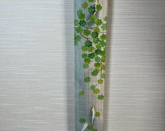 100% Linen Sweetfish Ayu Long and Narrow Japanese art Modern tapestry Japan Kawaii 10×170cm Wall hanging,Japanese hanging