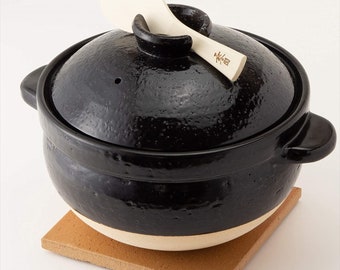 Japanese Haseen Rice Pot Kamado-san 26cm Open Flame Only RiceCooker Pot Clay Earthenware Donabe Earthen Pot 5 cup,Mothers Day Gift