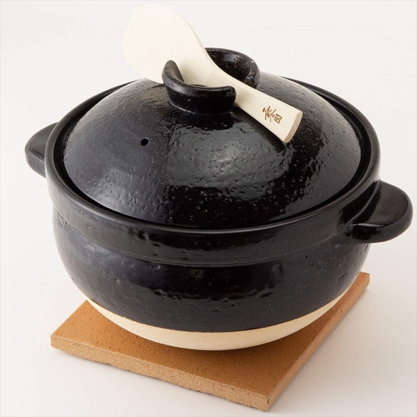 Japanese Haseen Rice Pot Kamado-san 26cm Open Flame Only RiceCooker Pot Clay Earthenware Donabe Earthen Pot 5 cup,Mothers Day Gift